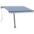vidaXL Voľne stojaca ručne zaťahovacia markíza 350x250 cm, modro biela
