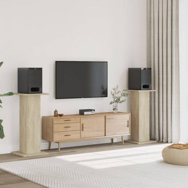 vidaXL Stojany na reproduktor 2ks dub sonoma 30x30x95 cm kompoz. drevo