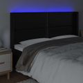 vidaXL Čelo postele s LED čierne 163x16x118/128 cm umelá koža