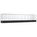 vidaXL Voliéra s nadstavcom strieborná 1042,5x107x212 cm oceľ