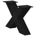 vidaXL Nohy konferenčného stolíka v tvare X, 2 ks, čierne, 60 x (30-31) cm, oceľové