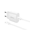 Nabíjačka Devia do steny Rocket PD 20W 1x USB-C biela + kábel USB-C - Lightning