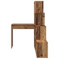 vidaXL Rohový stôl s poličkou Staré drevo 101,5 x 149,5 x 149,5 cm