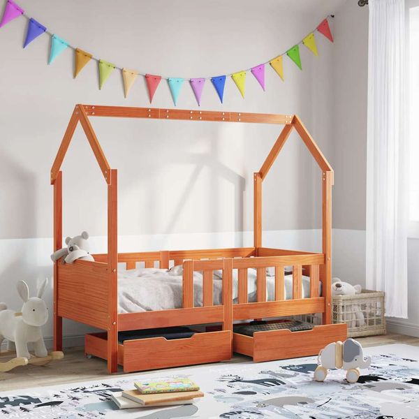 vidaXL Rám detskej postele so zásuvkami 70x140 cm masívna borovica