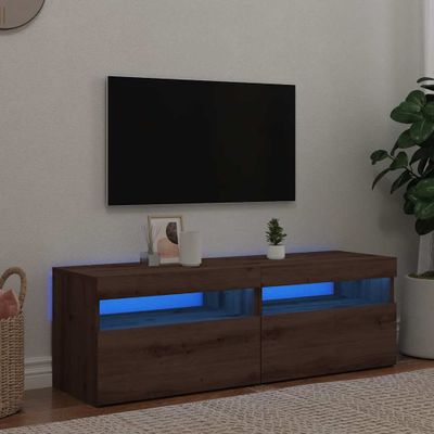 vidaXL TV skrinky s LED svetlami 2 ks dub artisan kompozitné drevo