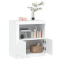 vidaXL Komoda s LED svetlami biela 60,5x37x67 cm