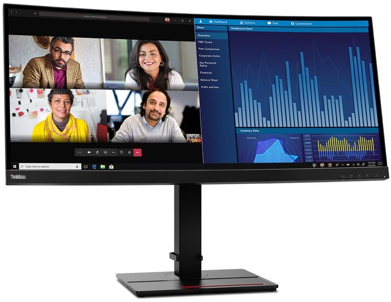 Lenovo LCD P34w-20 34,14" IPS zakrivený/3440x1440/6ms/DP/2xHDMI/3xUSB/USB-C/RJ45/Pivot/Repro/čierna