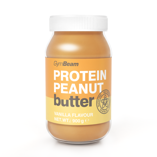Proteínové arašidové maslo - GymBeam, vanilka, 900 g
