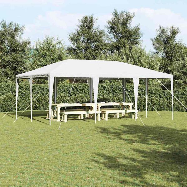 vidaXL Párty stan Biela 600 x 400 x 266 cm Polyetylén a oceľ