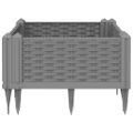 vidaXL Záhradný kvetináč s kolíkmi bledosivý 42,5x42,5x28,5 cm PP