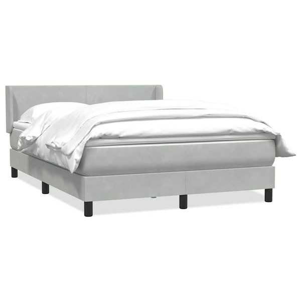 vidaXL Box Spring Posteľ s matracom Svetlosivá 140x220 cm Zamat