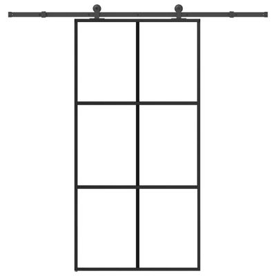 vidaXL Posuvné dvere s kovaním 102x205 cm ESG sklo a hliník