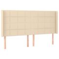 vidaXL Čelo postele s LED krémové 163x16x118/128 cm látka