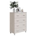 vidaXL Komoda HAMAR, biela 79x40x103,5 cm, borovicový masív