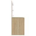 vidaXL Toaletný stolík s LED svetlami 110x55x145 cm MDF dubový