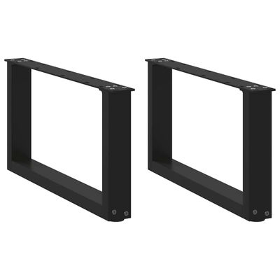 vidaXL Nohy konferenčného stolíka v tvare U, 2 ks, čierne, 60 x (30-31) cm, oceľové