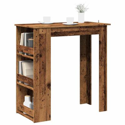 vidaXL Barový stôl s úložným stojanom Old Wood 102x50x103,5 cm
