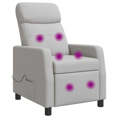 vidaXL Masážne relaxačné kreslo Oblá šedá Látka