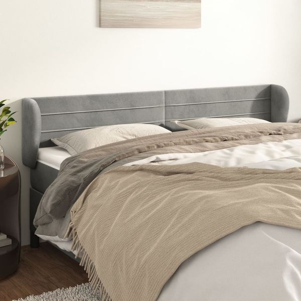 vidaXL Čelo postele so záhybmi bledosivé 163x23x78/88 cm zamat