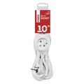 Prodlužovací kabel EMOS P0310R / 10 m / 3 zásuvky / biely / PVC / 1,5 mm2