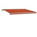 vidaXL Automatická markíza,LED a senzor vetra 400x300cm,oranžová/hnedá