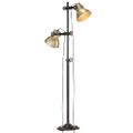 vidaXL Stojanová lampa s 2 podstavcami mosadzná E27 liatina železa