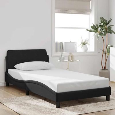 vidaXL Rám postele Dover čierny 100x200 cm zamat