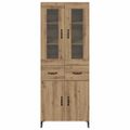 vidaXL Highboard Remeselný dub 69,5 x 34 x 180 cm Kompozitné drevo