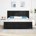 vidaXL Posteľ s pružinovým rámom Čierna 200 x 200 cm látka
