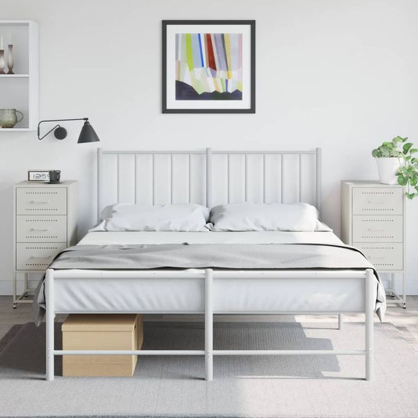 vidaXL Nočné stolíky 2 ks biele 36x39x78 cm oceľ