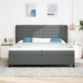 vidaXL Posteľ s pružinovým rámom Tmavo šedá 200 x 200 cm látka