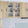 vidaXL Nástenný sklenený kabinet LUCCA Dub sonoma 80 x 31 x 80 cm