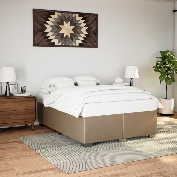 vidaXL Posteľný rám kapučínový 140x190 cm umelá koža
