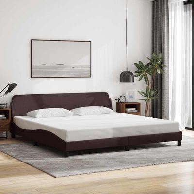 vidaXL Rám postele Dover tmavohnedá 200x200 cm látka