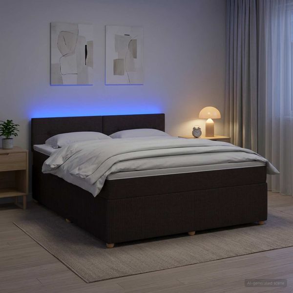 vidaXL Posteľ boxspring s matracom Tmavohnedá 140 x 190 cm Látka
