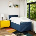 vidaXL Posteľný rám boxspring s matracom modrý 90x190 cm látka