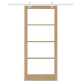 vidaXL Posuvné dvere 93 x 211 cm Masívne borovicové drevo a sklo