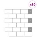 vidaXL Subway dlažba 50 ks Biela šedá 30 x 30 cm Polyuretán a PET