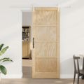 vidaXL Posuvné dvere 83 x 211 cm Borovicový masív Prírodná a biela