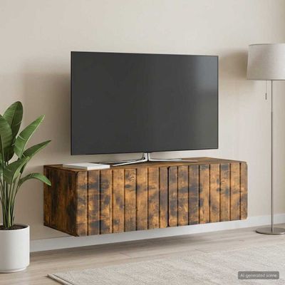 vidaXL Nástenná TV skrinka 98 x 41 x 30 cm Dymový dub Kompozitné drevo