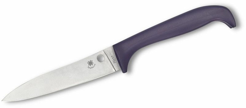 Spyderco K20PPR Counter Puppy Plain Purple kuchynský nôž 9 cm, Satin, fialová, plast