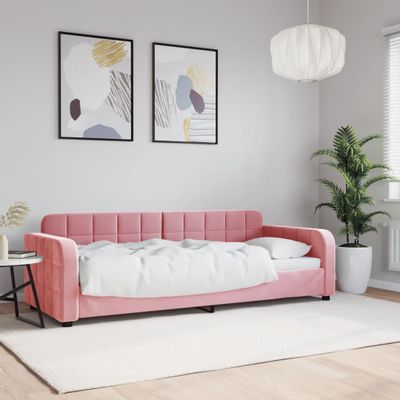 vidaXL Denná posteľ ružová 80x200 cm zamat