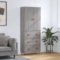 vidaXL Vysoká skrinka sivý dub sonoma 69,5x34x180 cm spracované drevo