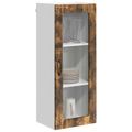 vidaXL Nástenný sklenený kabinet LUCCA Dymový dub 40 x 31 x 100 cm