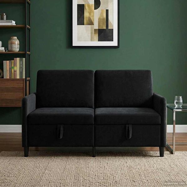 vidaXL Sofa s úložným priestorom Čierna 152 x 78 x 87 cm Polyester