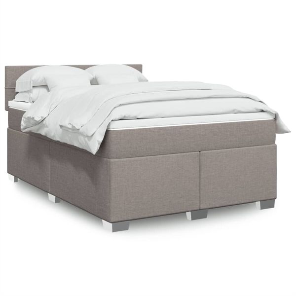 vidaXL Posteľný rám boxspring s matracom sivohned 140x200 cm látka