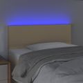 vidaXL Čelo postele s LED krémové 80x5x78/88 cm látka