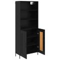vidaXL Highboard Čierny dub 69,5 x 34 x 180 cm Kompozitné drevo