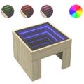 vidaXL Konferenčný stolík s nekonečnými LED dub sonoma 40x40x30 cm