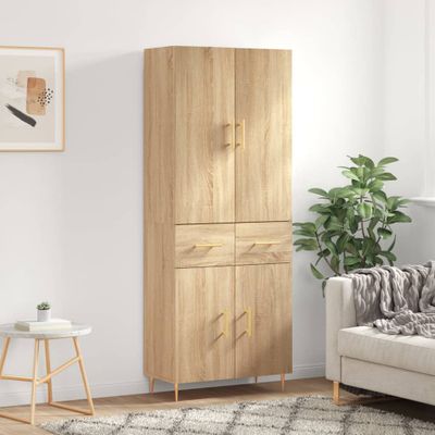 vidaXL Vysoká skrinka dub sonoma 69,5x34x180 cm spracované drevo